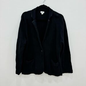 J. Crew Factory Women’s Schoolboy Sweater Blazer Black Size XL 100% cotton